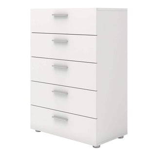 Pepe Chest of 5 Drawers in White - Msofas LTD