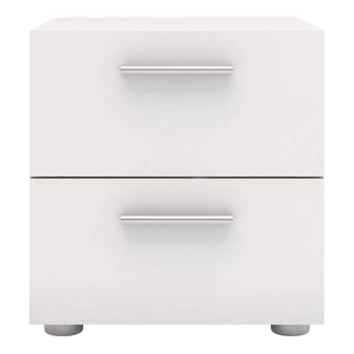 Pepe Bedside 2 Drawers in White - Msofas LTD