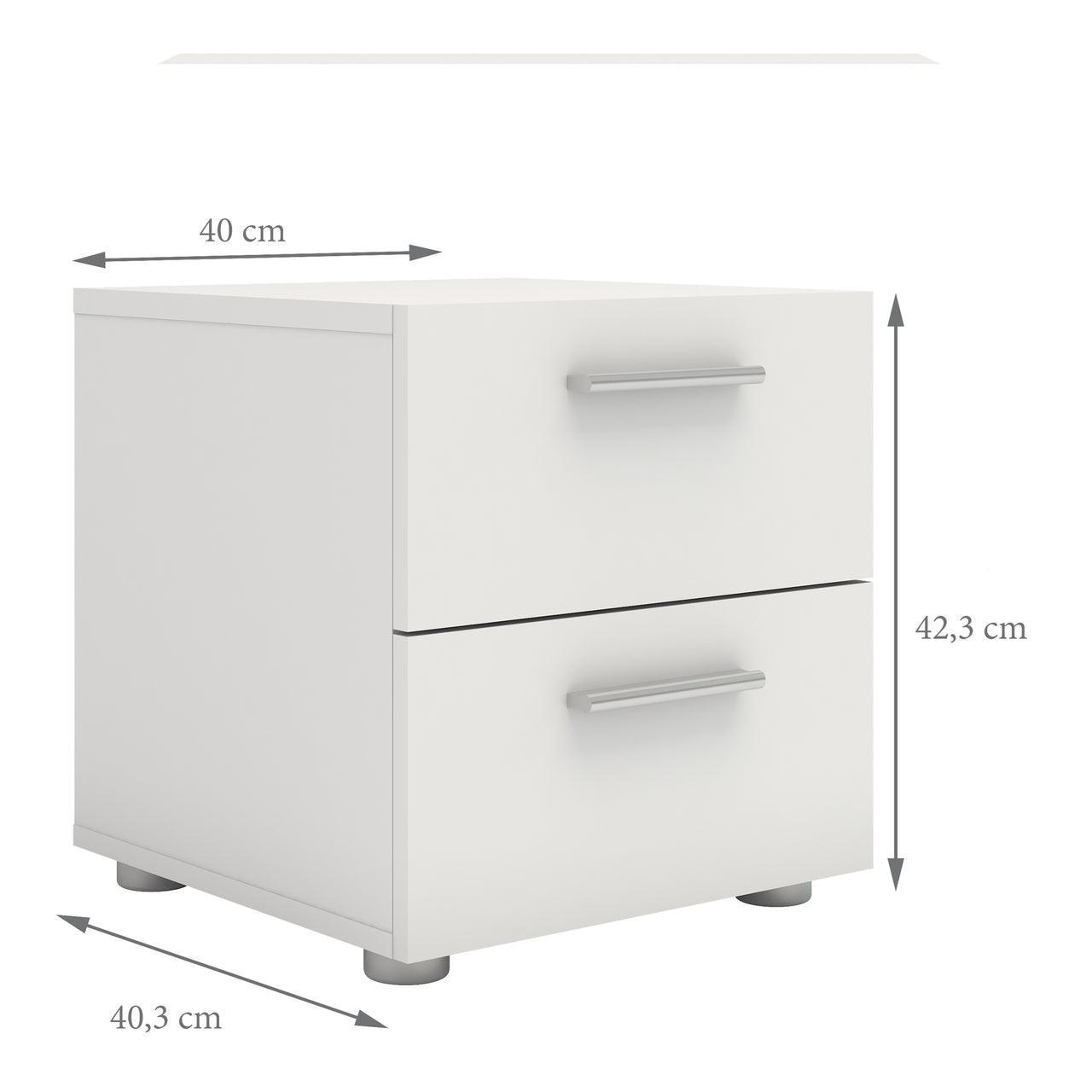 Pepe Bedside 2 Drawers in White