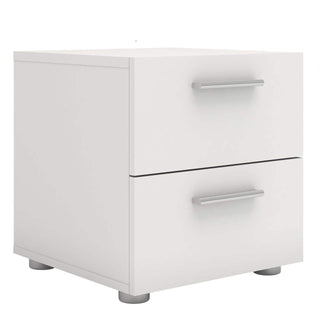 Pepe Bedside 2 Drawers in White - Msofas LTD