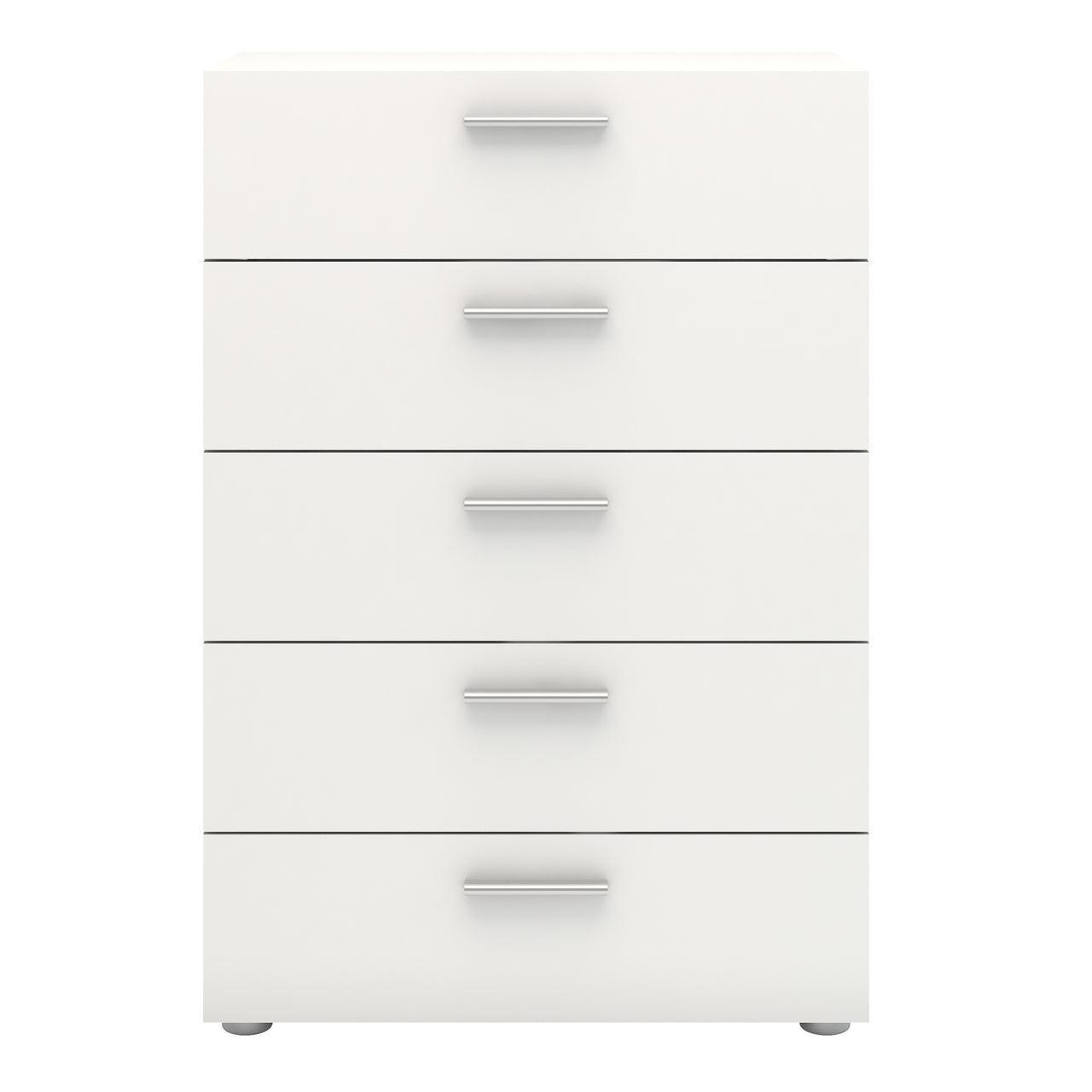 Pepe Chest of 5 Drawers in White