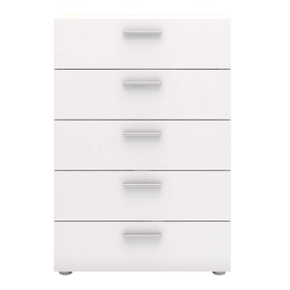 Pepe Chest of 5 Drawers in White