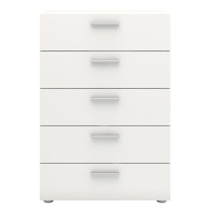 Pepe Chest of 5 Drawers in White