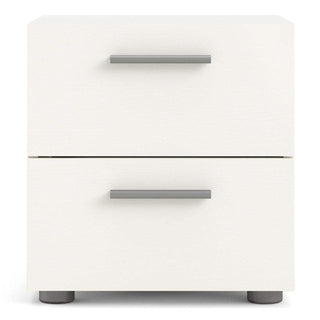 Pepe Bedside 2 Drawers in White Woodgrain - Msofas LTD