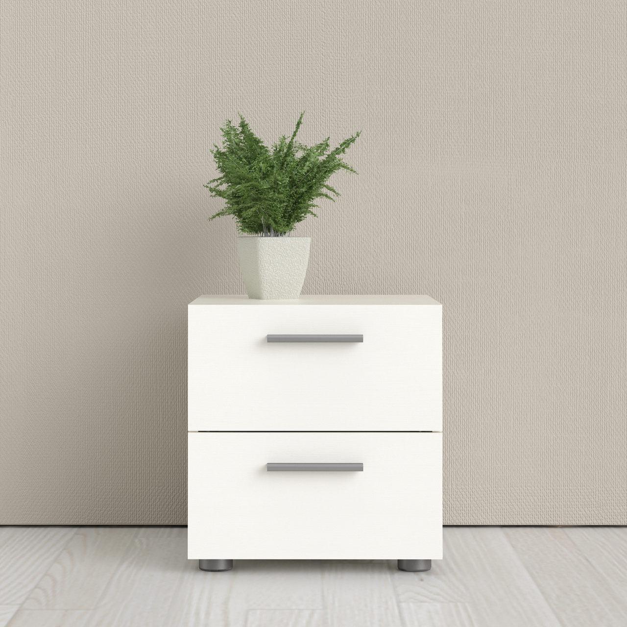 Pepe Bedside 2 Drawers in White Woodgrain