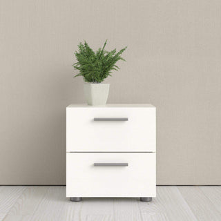 Pepe Bedside 2 Drawers in White Woodgrain - Msofas LTD