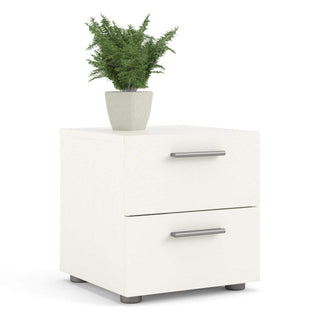 Pepe Bedside 2 Drawers in White Woodgrain - Msofas LTD