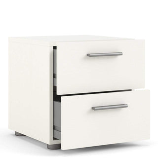 Pepe Bedside 2 Drawers in White Woodgrain - Msofas LTD