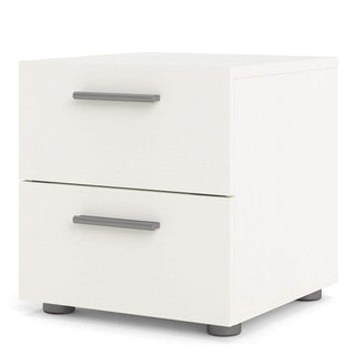 Pepe Bedside 2 Drawers in White Woodgrain - Msofas LTD