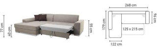 Ex-Display Pedro Corner Sofa Bed in Monolith 09