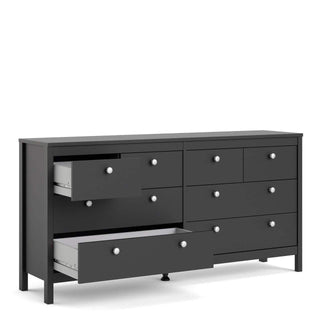 Madrid Double Dresser 4+4 Drawers in Matt Black - Msofas LTD