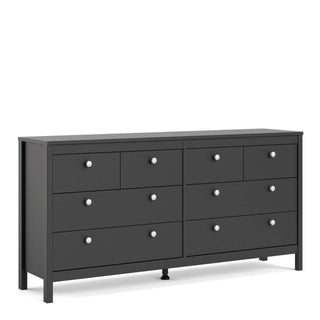 Madrid Double Dresser 4+4 Drawers in Matt Black - Msofas LTD