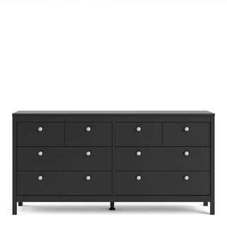 Madrid Double Dresser 4+4 Drawers in Matt Black - Msofas LTD