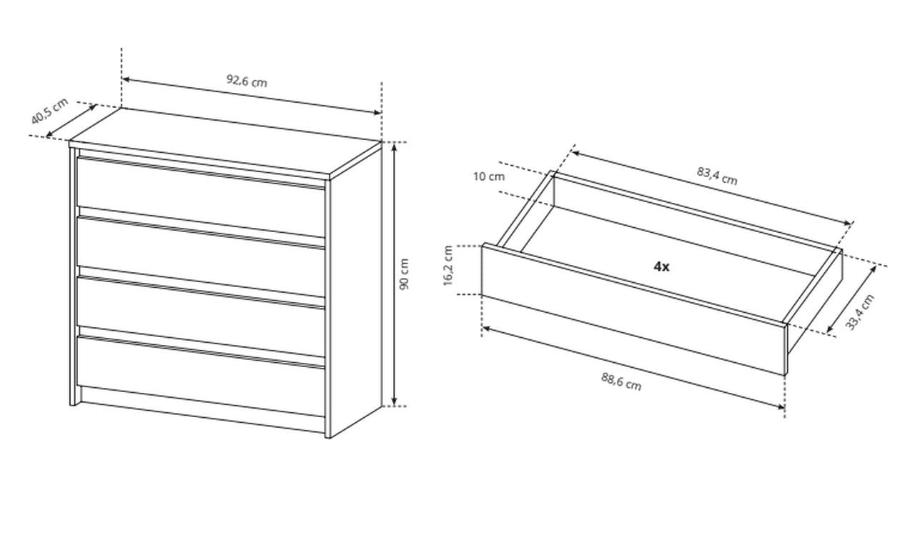 Xelo Sideboard with Drawers 93