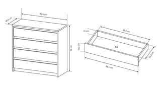 Xelo Sideboard with Drawers 93 - Msofas LTD