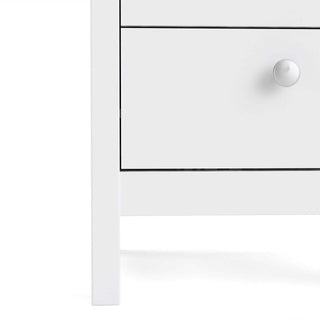 Madrid Bedside Table 2 Drawers in White - Msofas LTD