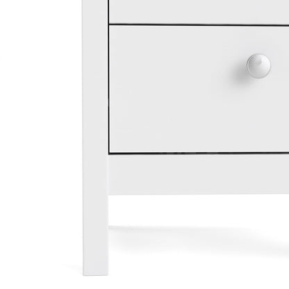 Madrid Bedside Table 2 Drawers in White