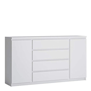 Fribo 2 Door 4 Drawer Wide Sideboard in White - Msofas LTD