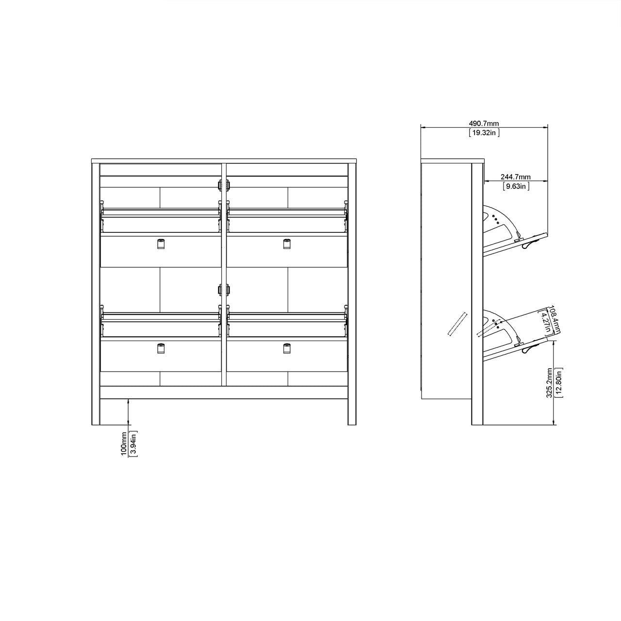 Madrid Shoe Cabinet in Matt Black