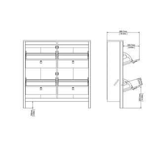 Madrid Shoe Cabinet in Matt Black - Msofas LTD