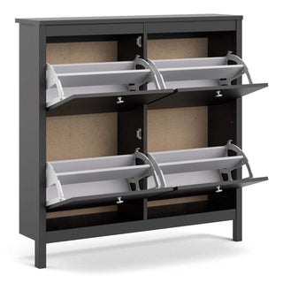 Madrid Shoe Cabinet in Matt Black - Msofas LTD