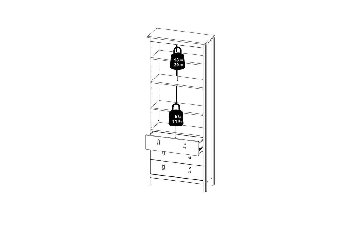 Madrid China Cabinet 2 Doors + 3 Drawers In Matt Black