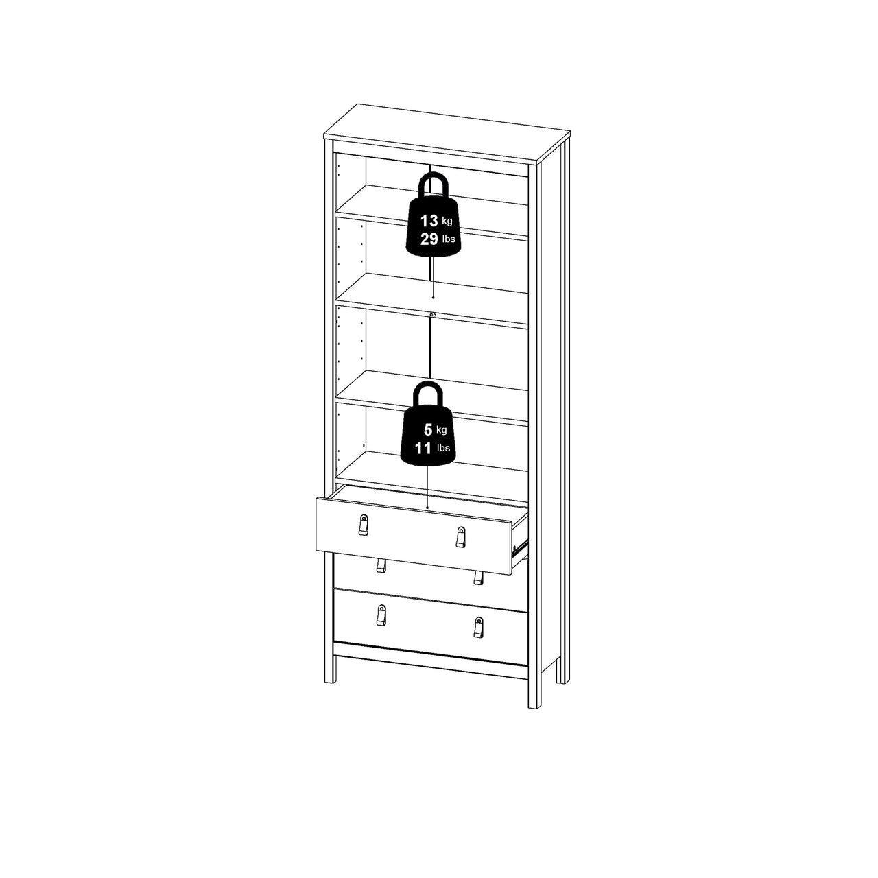 Madrid China Cabinet 2 Doors + 3 Drawers in Matt Black