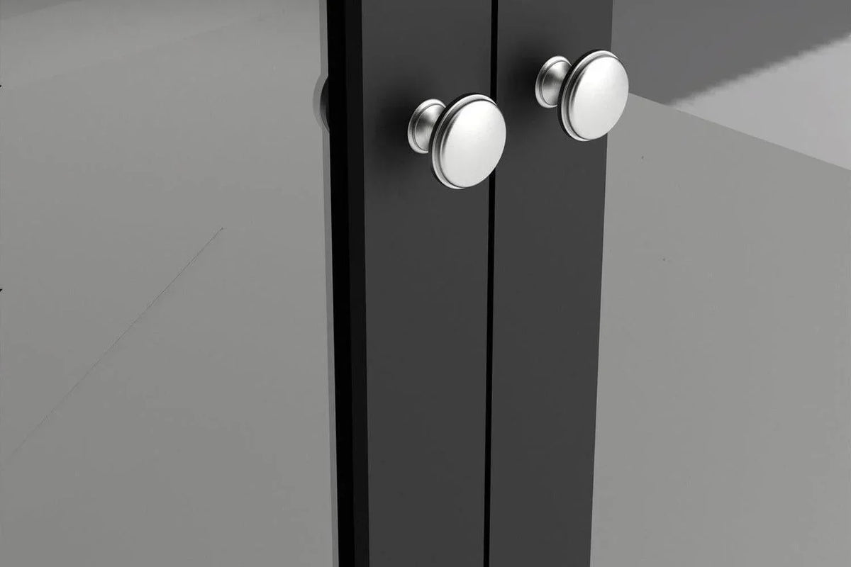 Madrid China Cabinet 2 Doors + 3 Drawers In Matt Black
